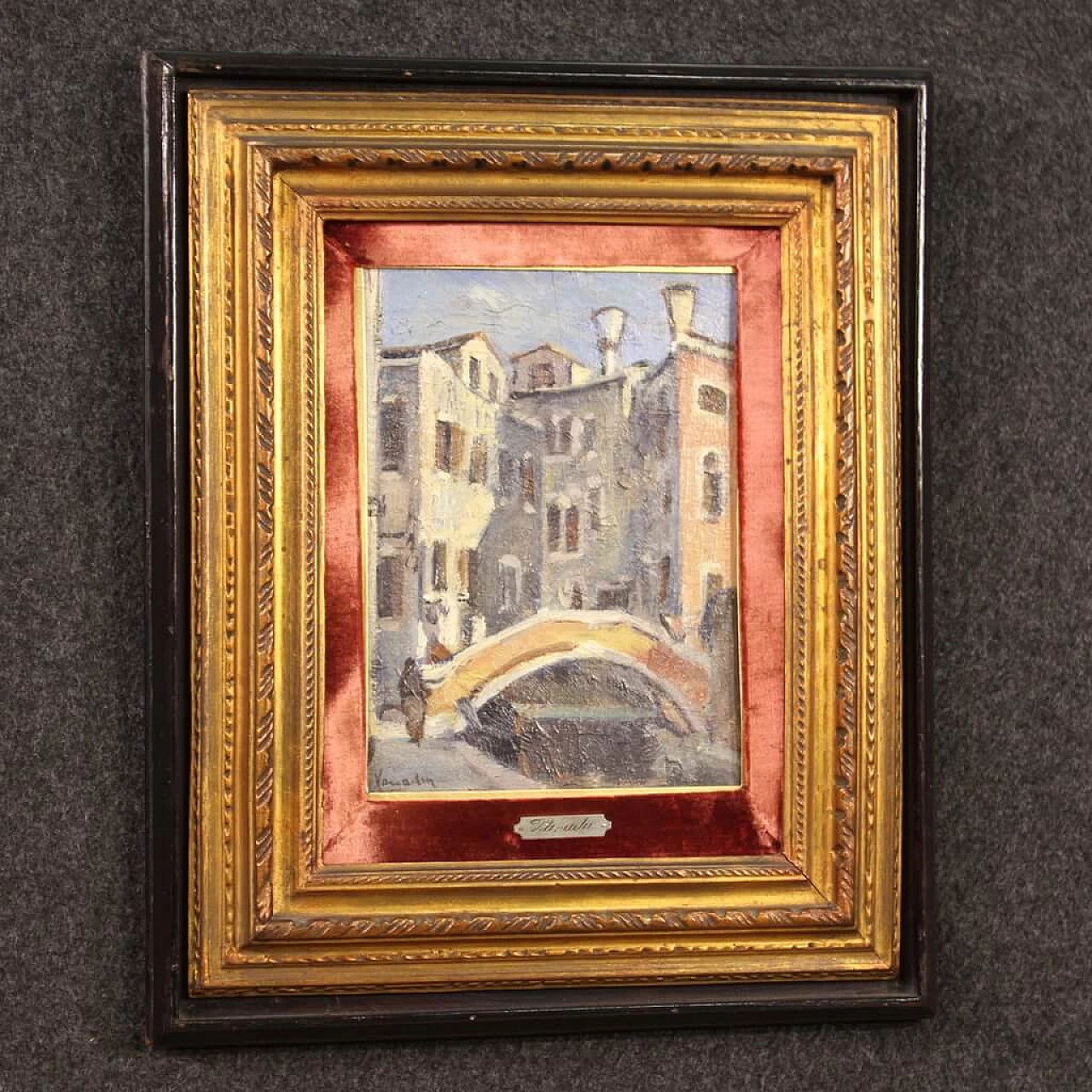 Carlo Goldoni's house in Venice, oil on panel, 1940s 11