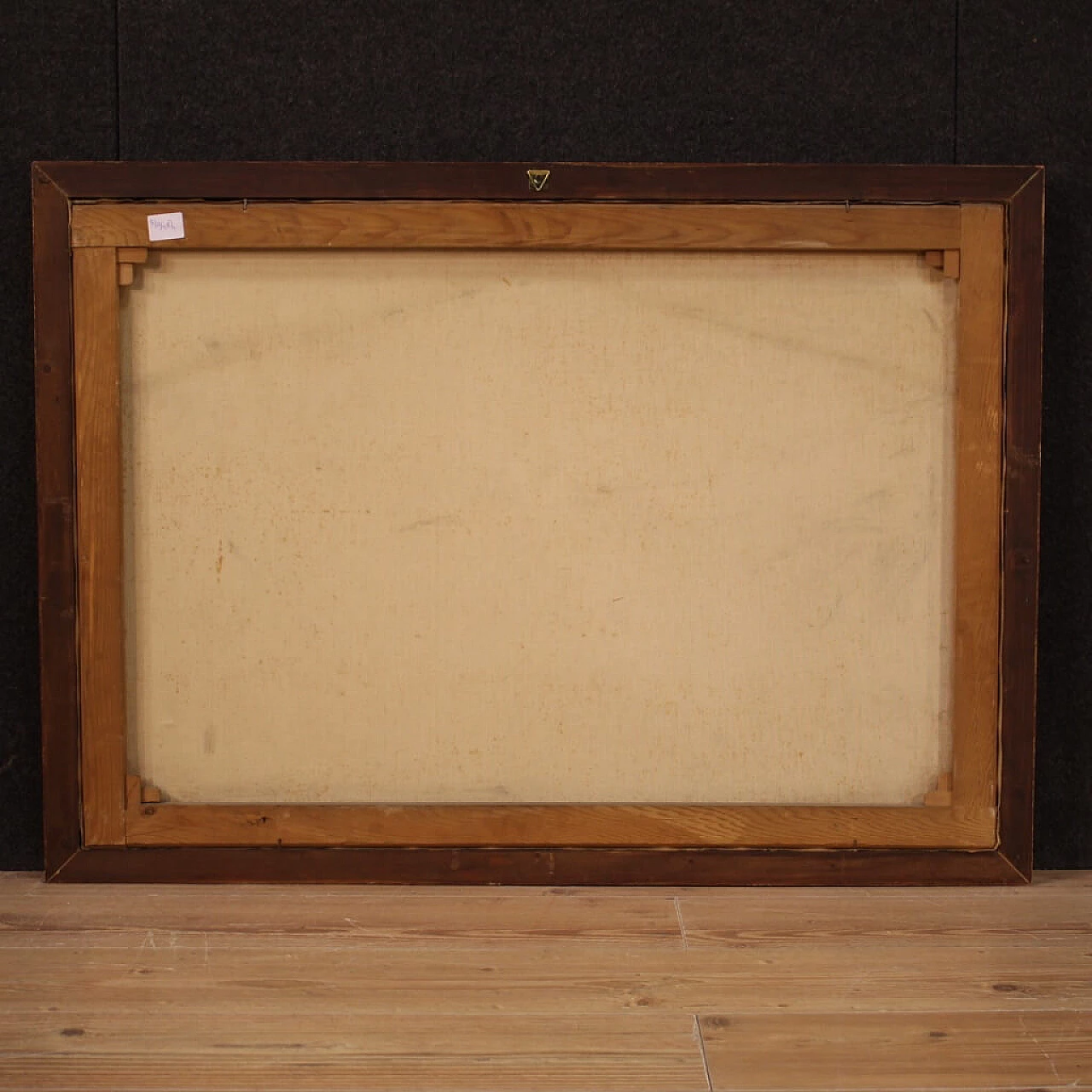 Veduta di fiume con personaggi, olio su tela, anni '60 9