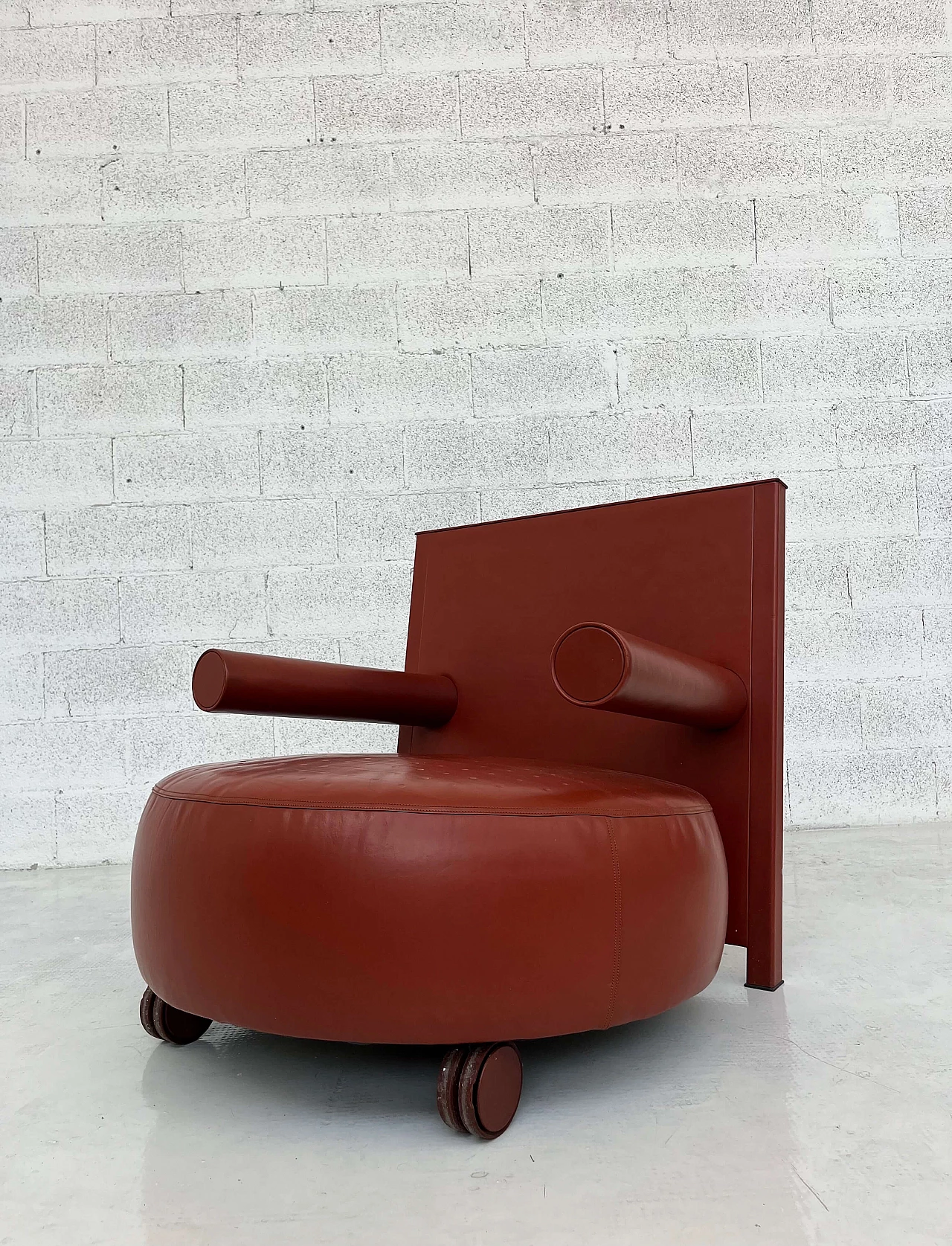Baisity leather armchair by Antonio Citterio for B&B Italia, 1980s 1