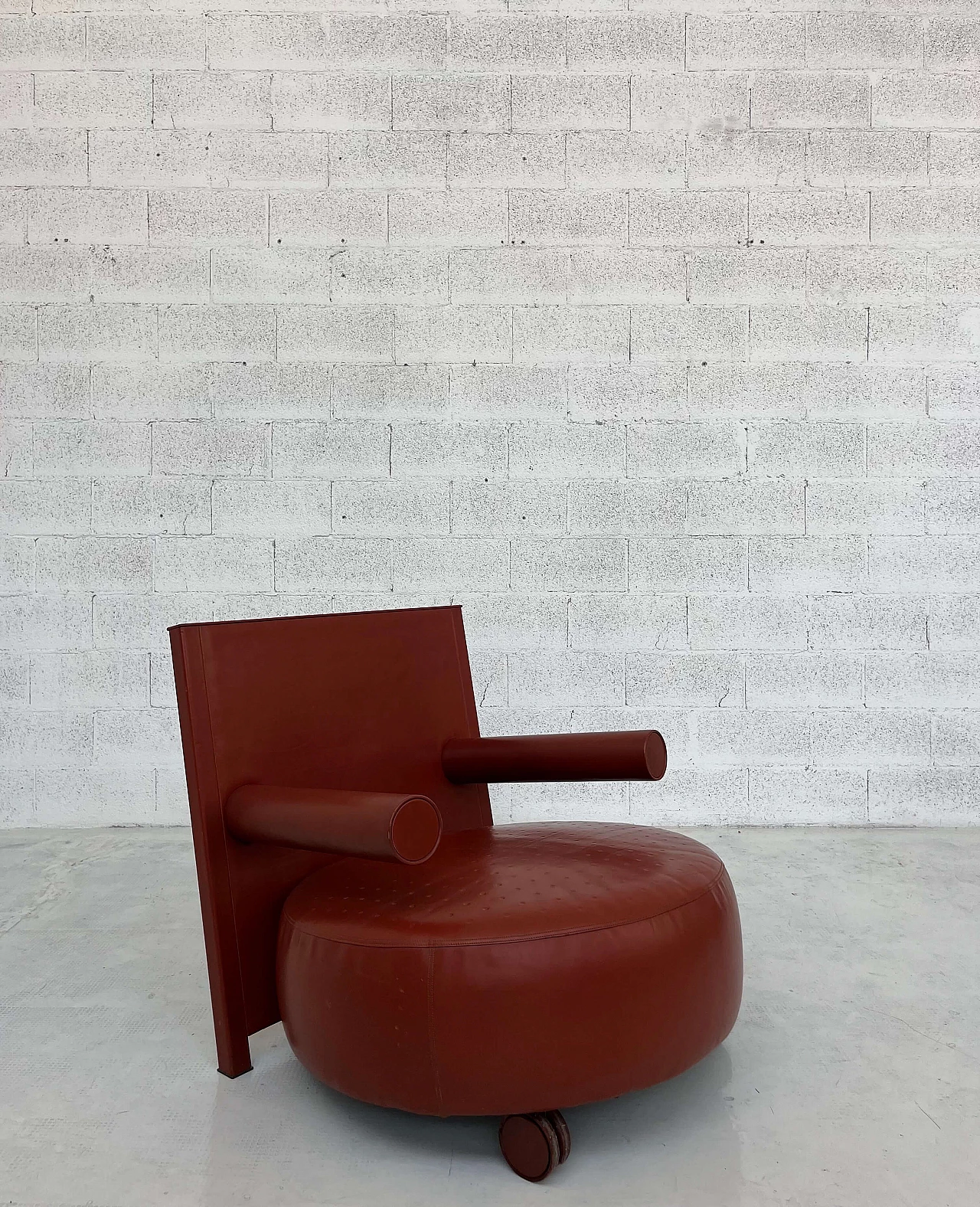 Baisity leather armchair by Antonio Citterio for B&B Italia, 1980s 7