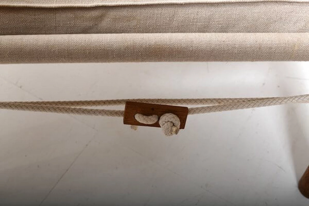 Coppia di poltrone Safari in quercia e lino, anni '60 7