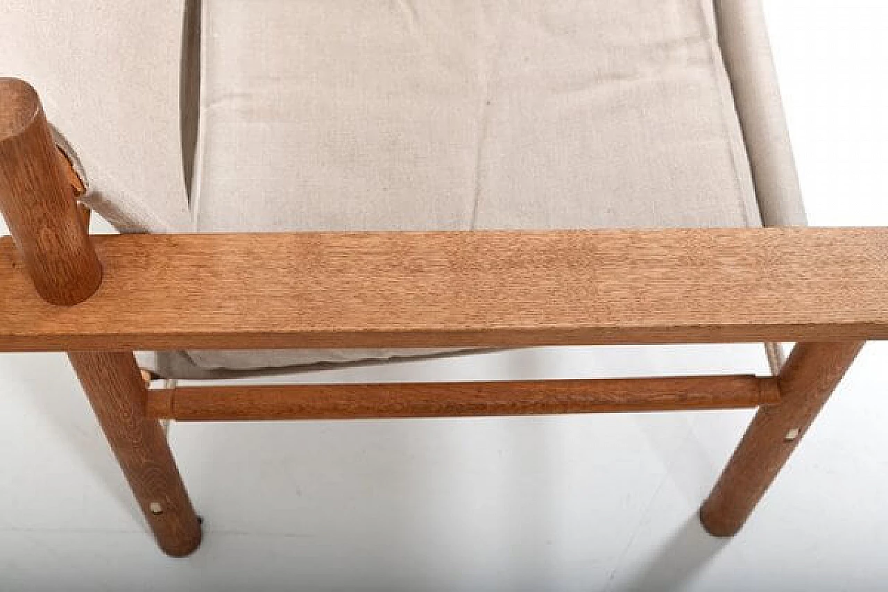 Coppia di poltrone Safari in quercia e lino, anni '60 10