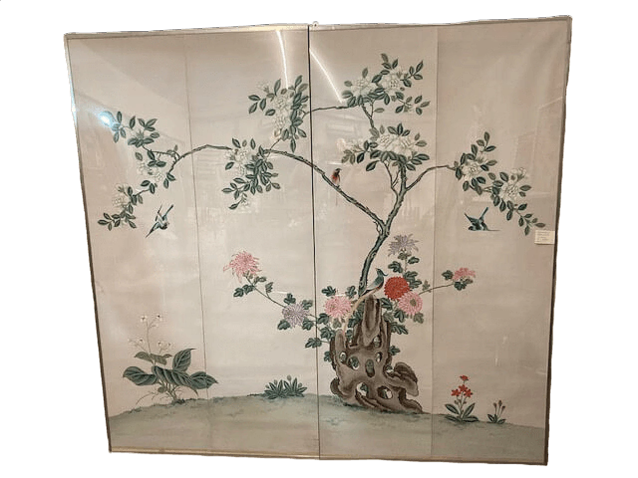 Pair of Chinese watercolour painted panels, 19th century 14