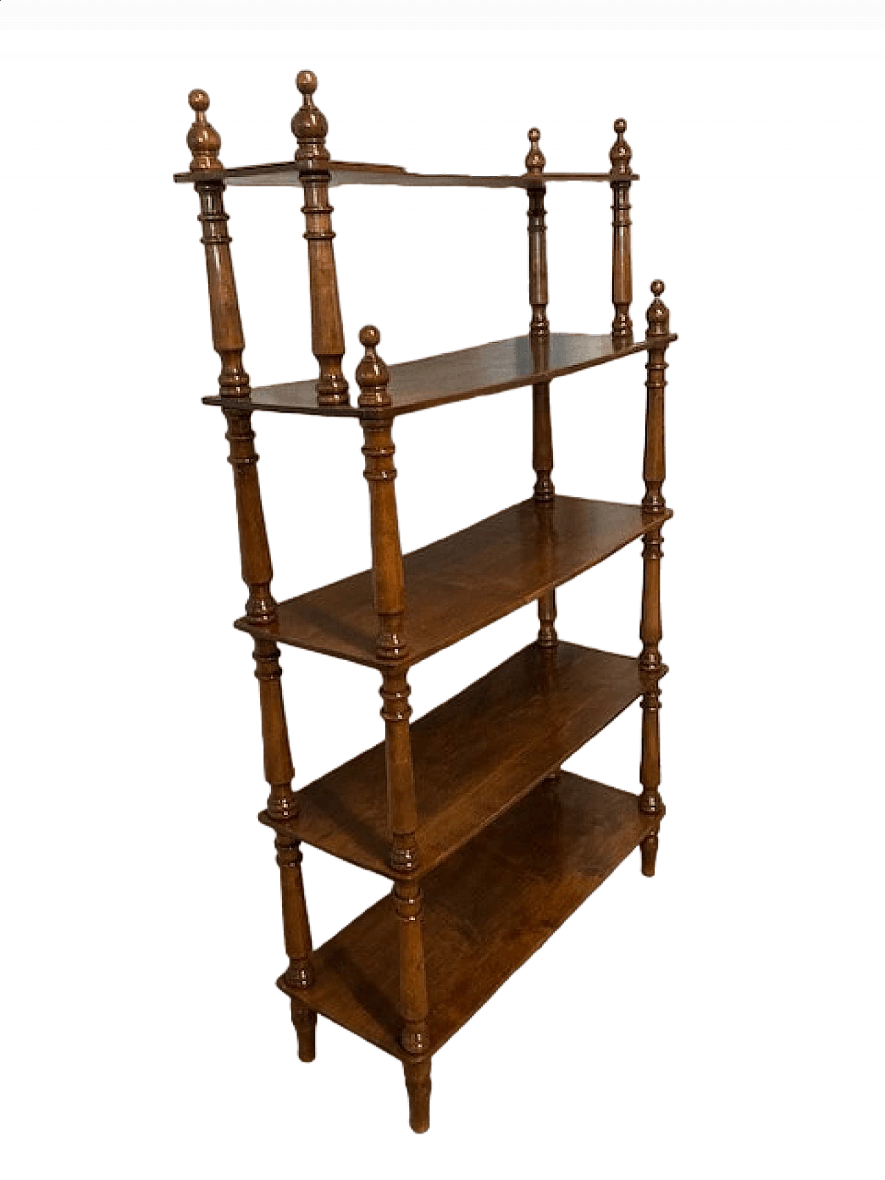 Louis Philippe etagere in solid walnut with columns, mid-19th century 8