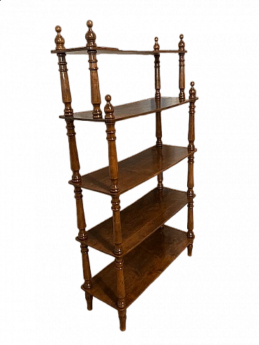 Louis Philippe etagere in solid walnut with columns, mid-19th century