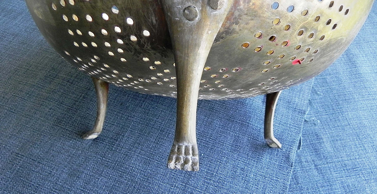 Solid brass colander, 1970s 6