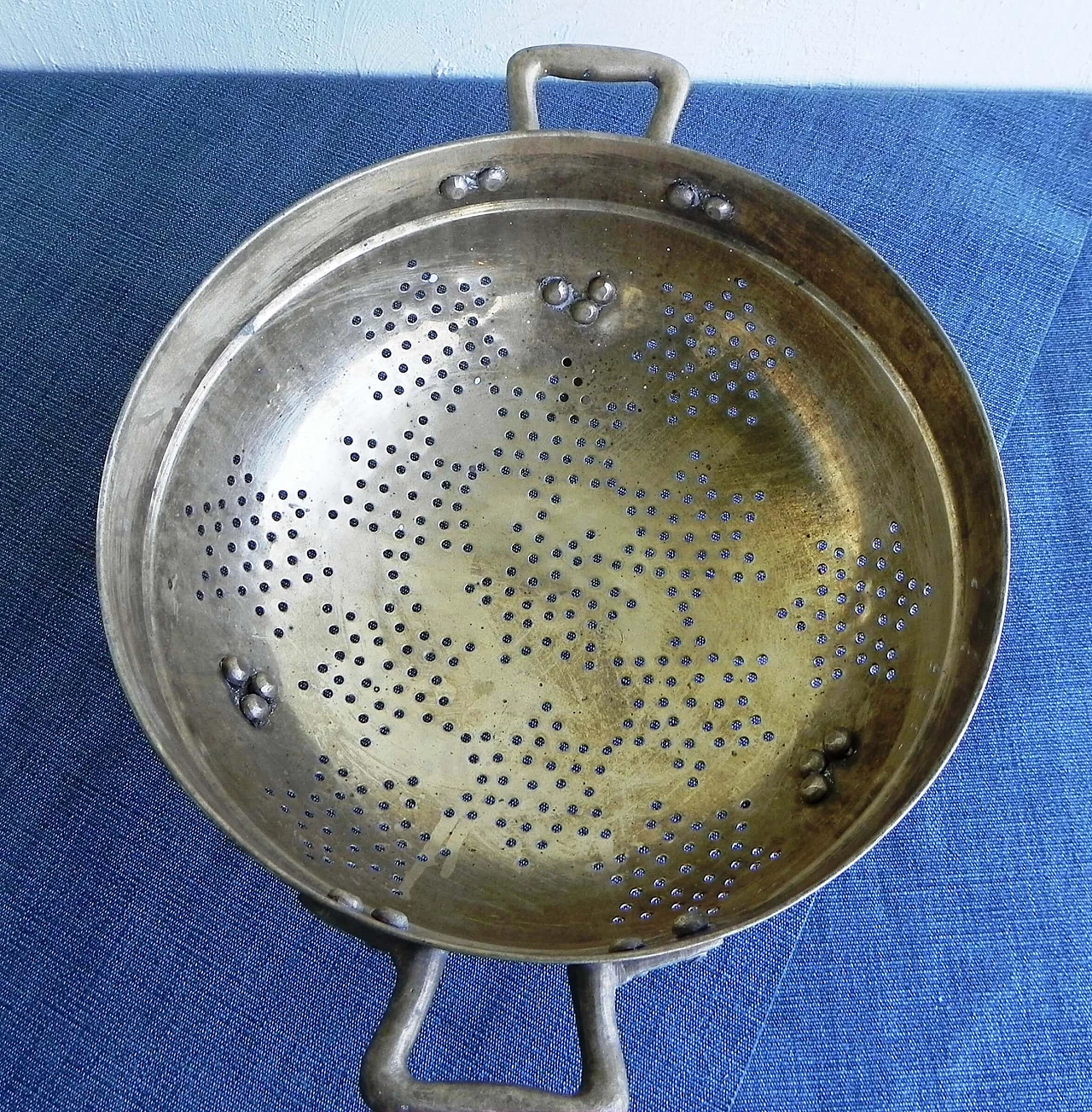 Solid brass colander, 1970s 10