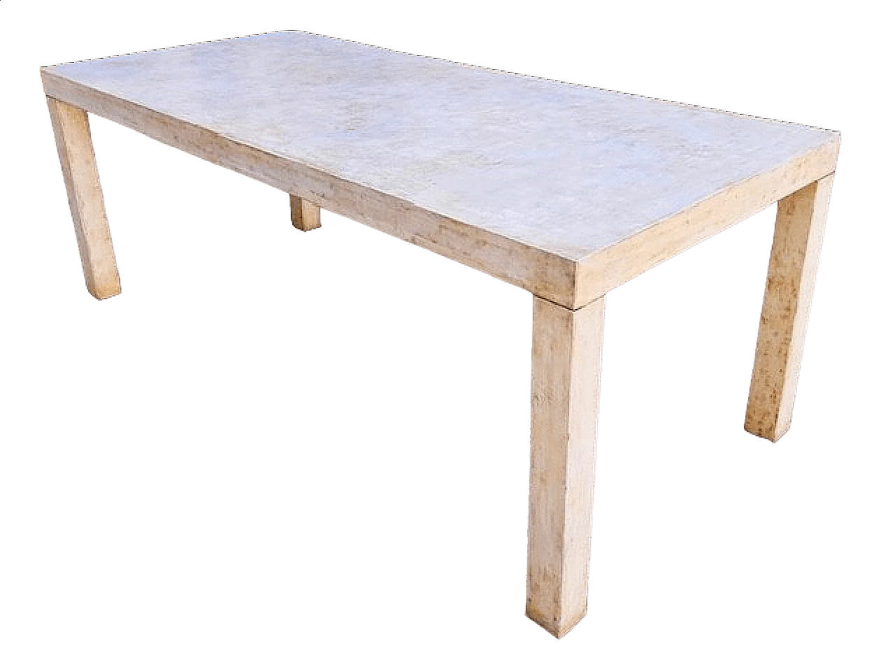 Tavolo in legno con finitura a gesso, anni '70 7
