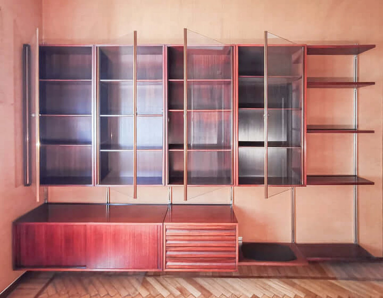 Libreria modulare E22 di Osvaldo Borsani per Tecno, anni '50 1
