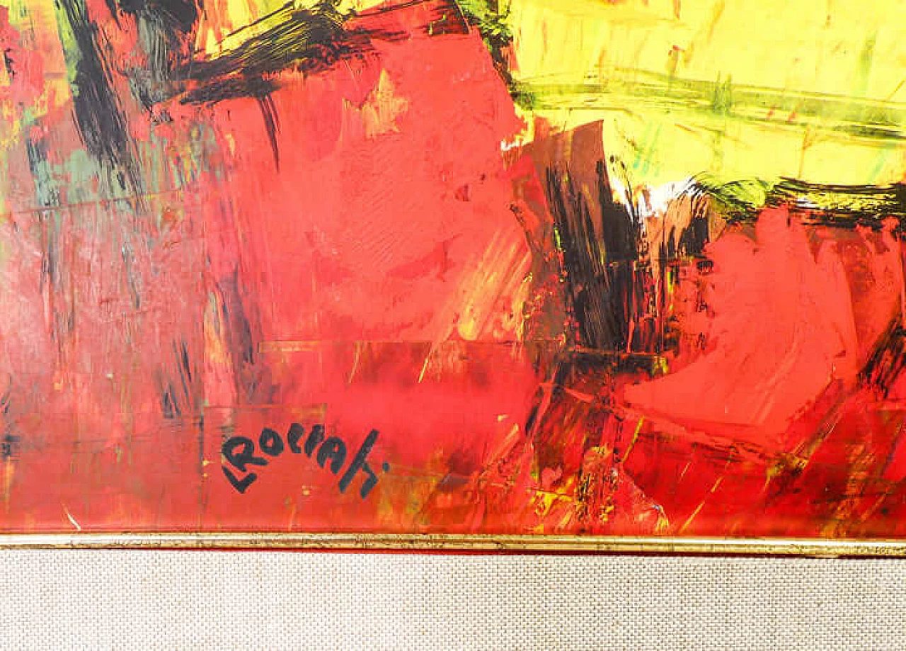 Luigi Roccati, paesaggio, dipinto a olio su tavola, anni '60 4