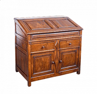 Credenza con ribalta in massello di noce, '800