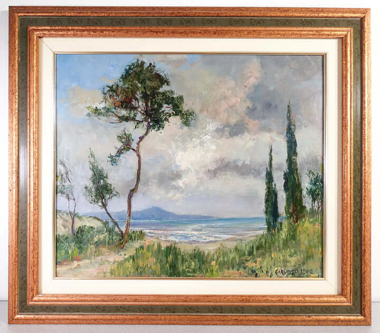 Pier Antonio Gariazzo, landscape, oil painting on panel, 1962 1