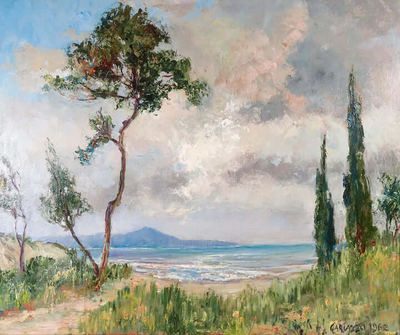 Pier Antonio Gariazzo, landscape, oil painting on panel, 1962 2