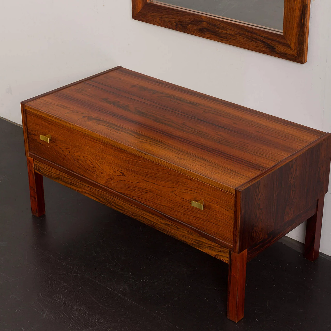 Danish rosewood mirror and console, 1960s 6