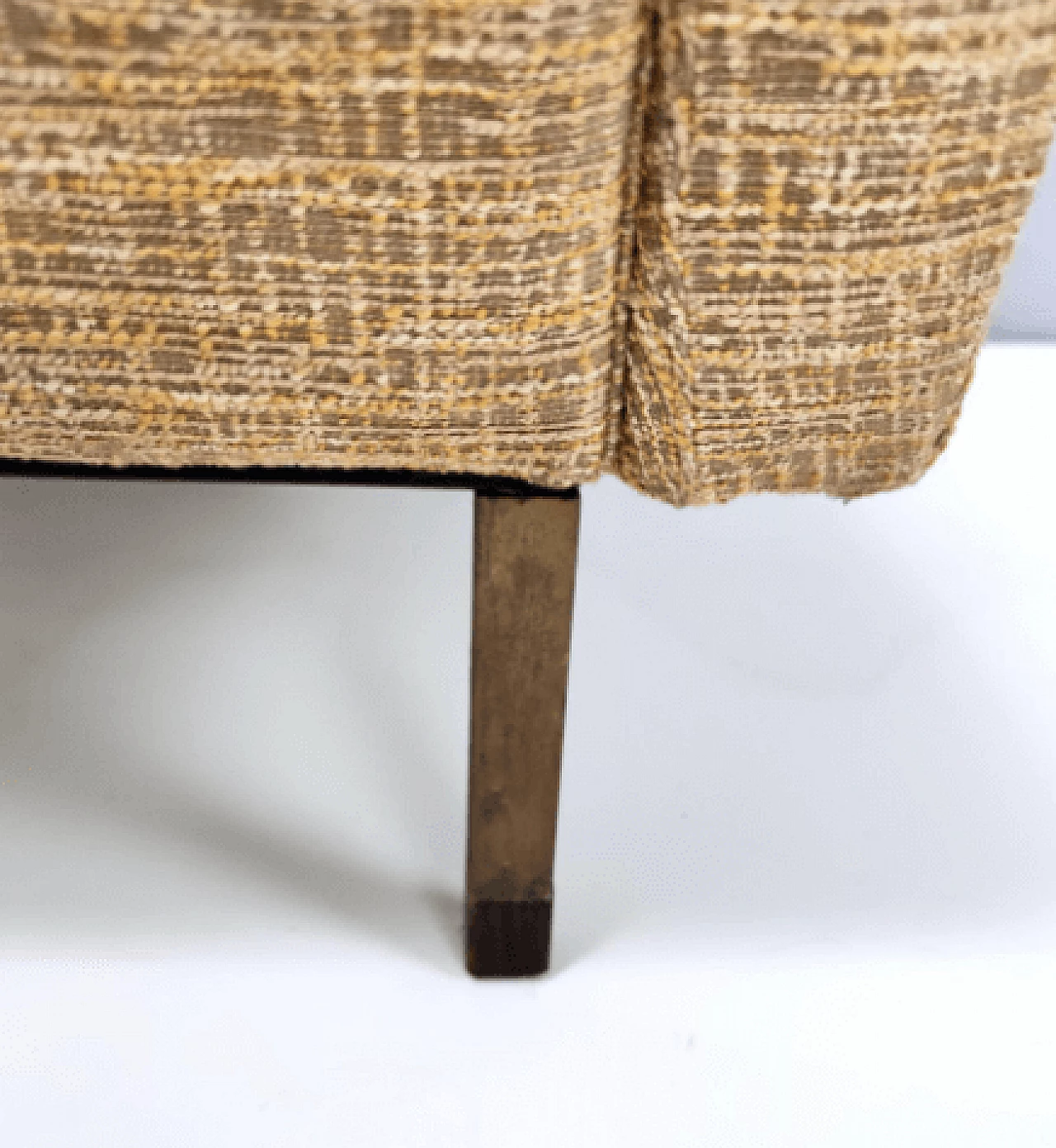 Fabric, wood and painted iron armchair, 1960s 9