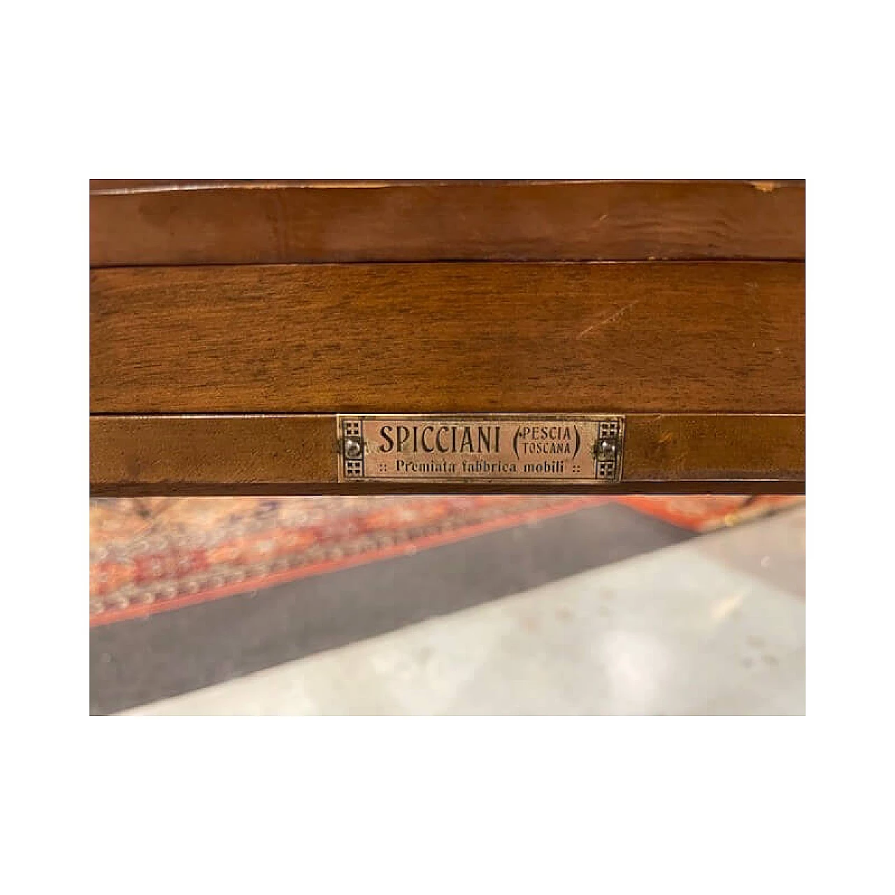 Walnut and leather magazine rack by Spicciani, late 19th century 6