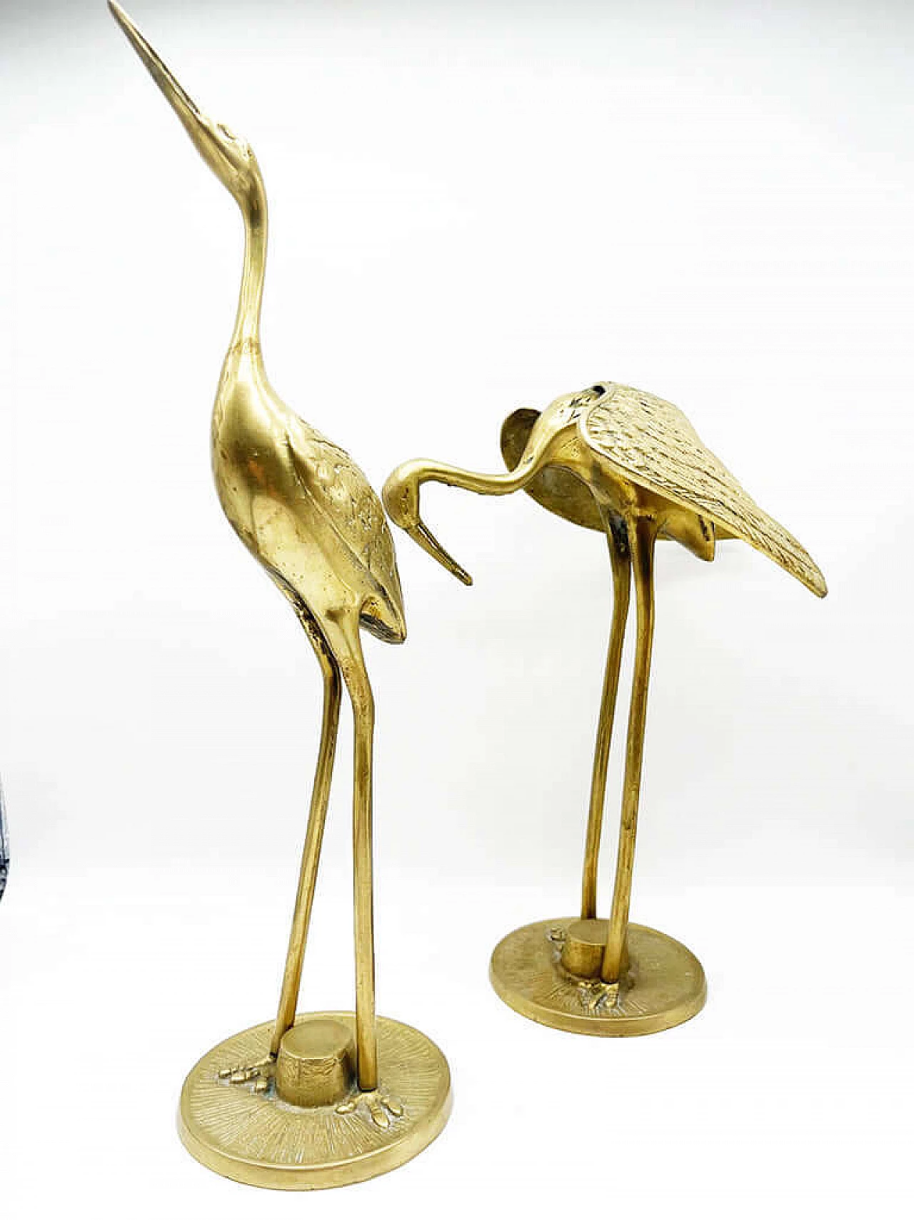 Pair of brass heron sculptures, 1960s 2