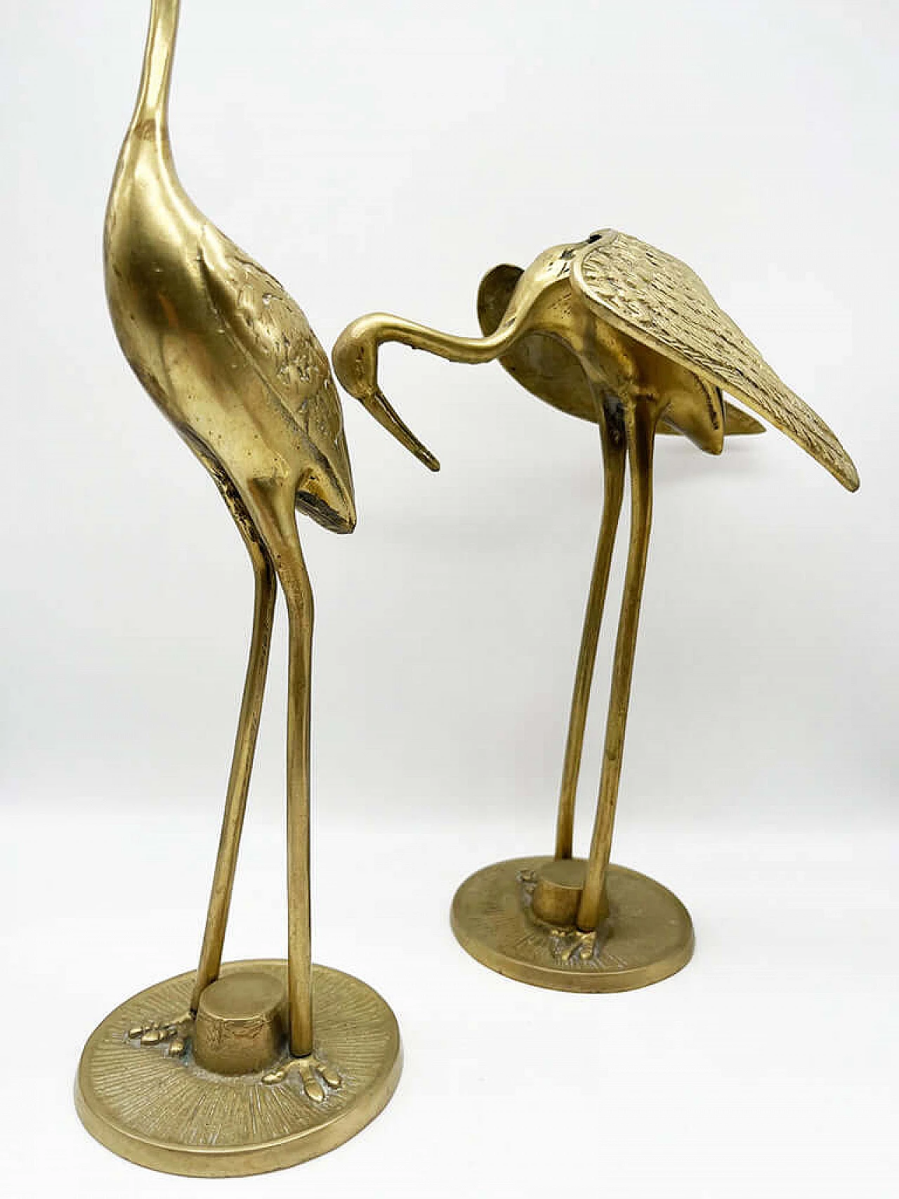 Pair of brass heron sculptures, 1960s 5