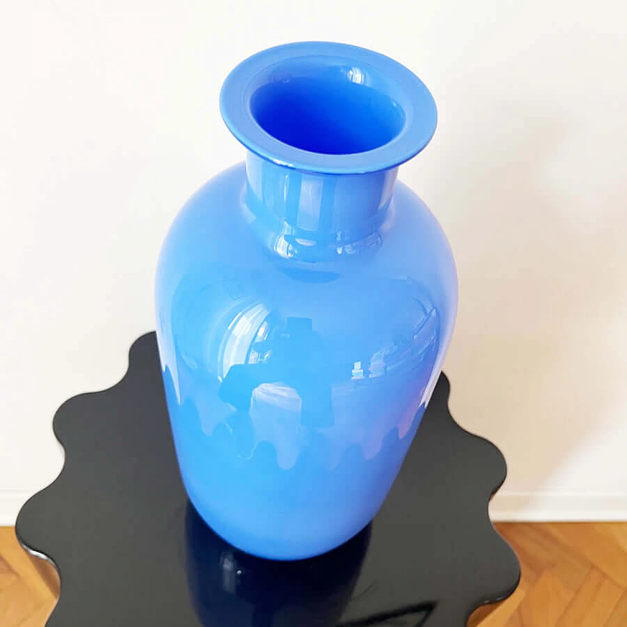 Mid-blue Murano glass vase, 1980s 1