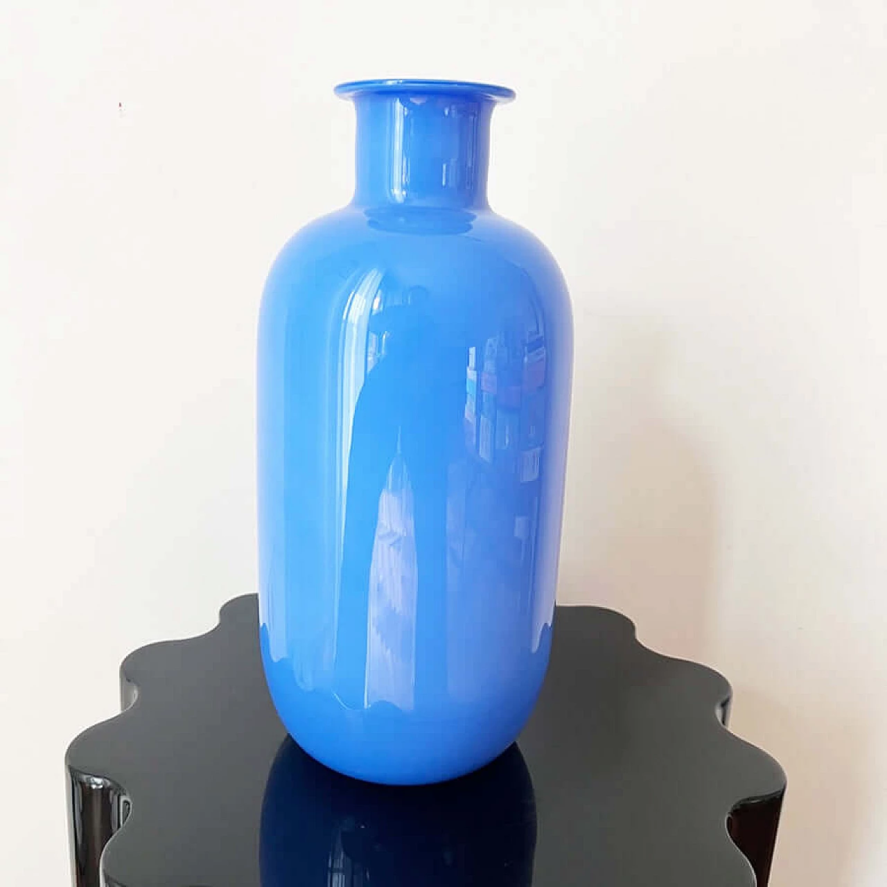 Mid-blue Murano glass vase, 1980s 3