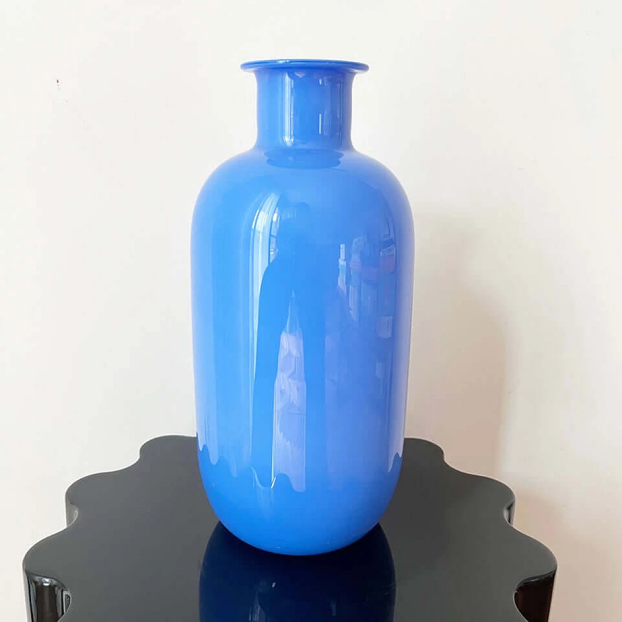 Mid-blue Murano glass vase, 1980s 4