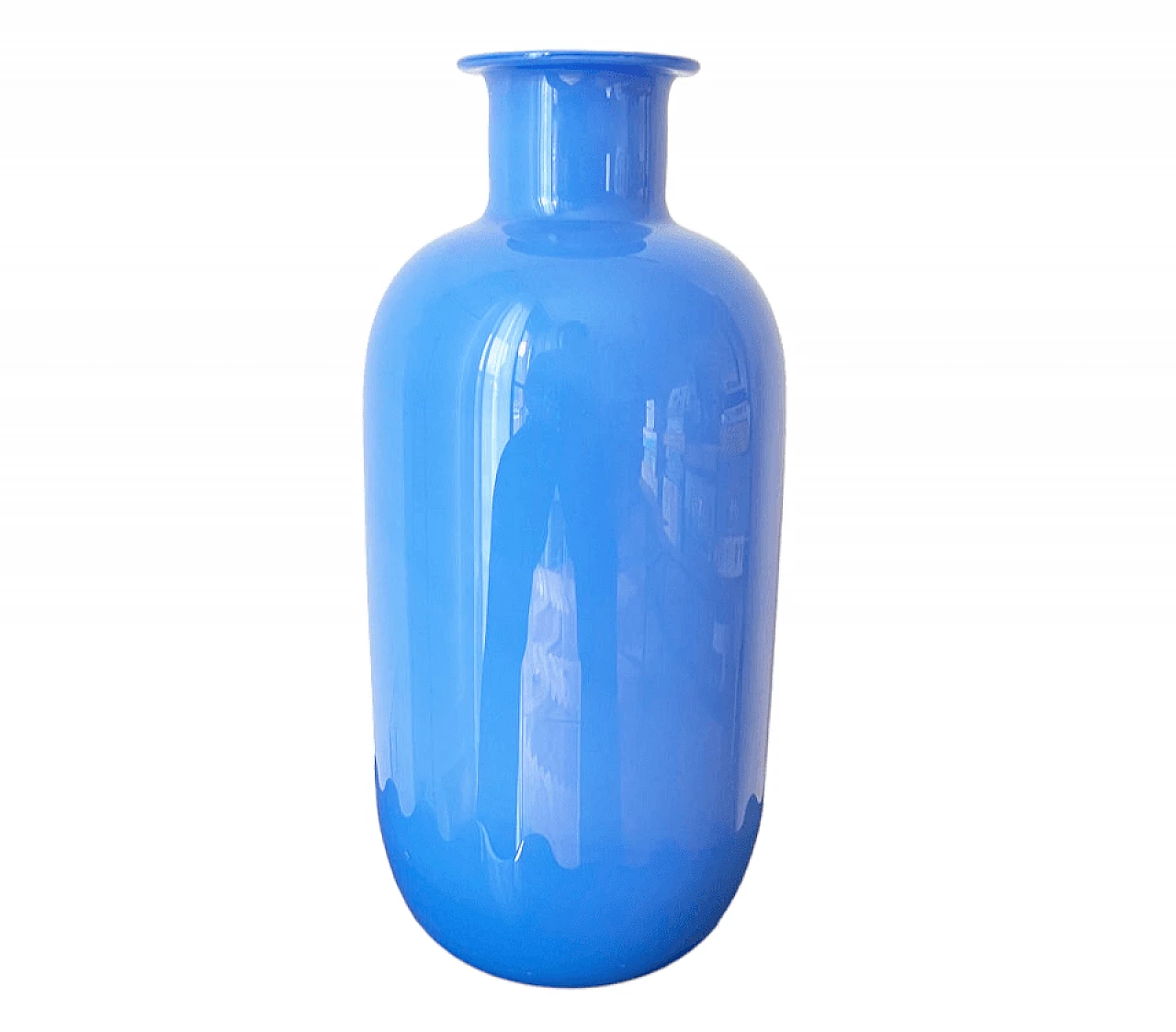 Mid-blue Murano glass vase, 1980s 5
