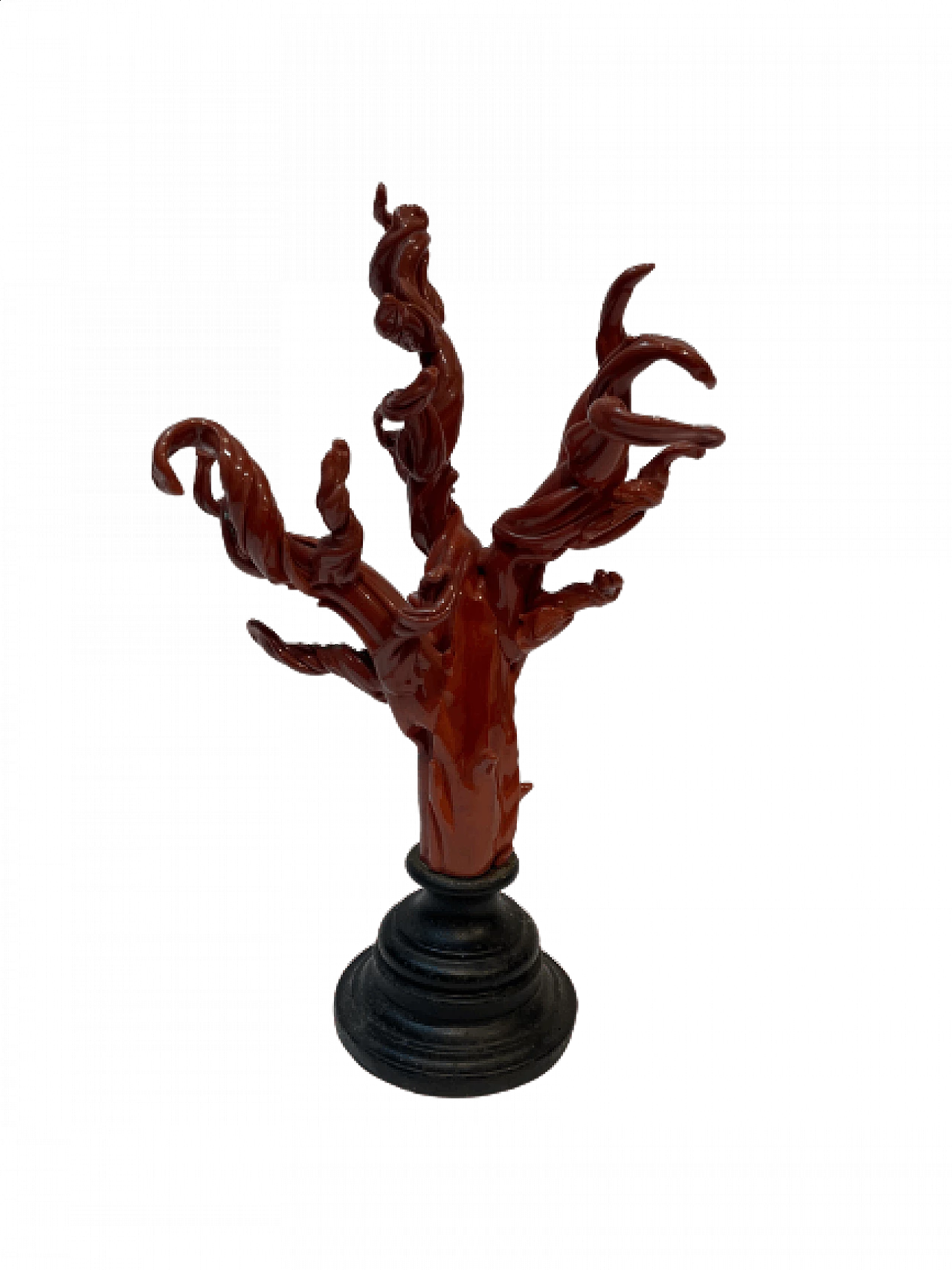 Red Murano glass sculpture in the shape of a coral, 1970s 1