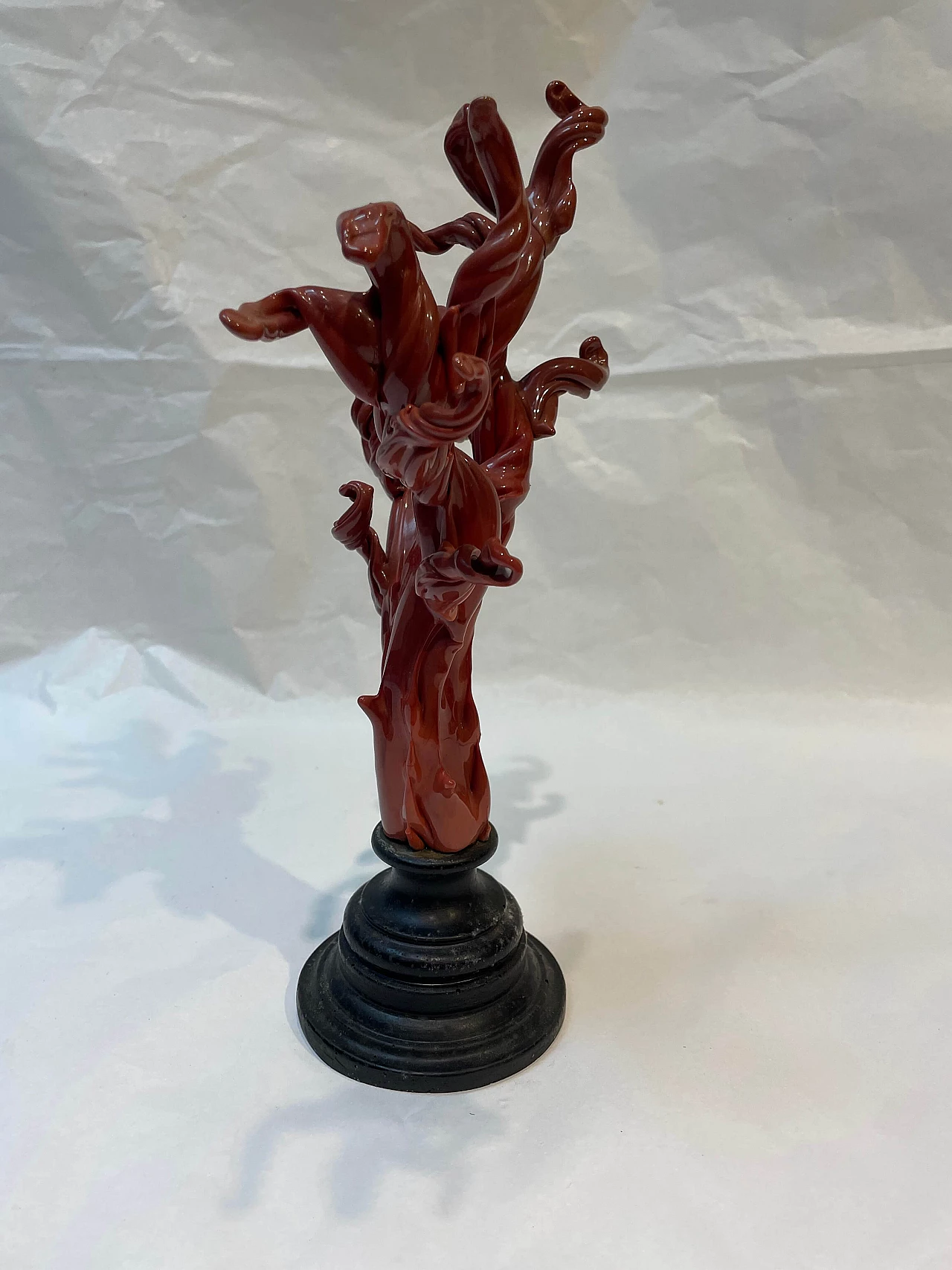 Scultura in vetro di Murano rosso a forma di corallo, anni '70 2