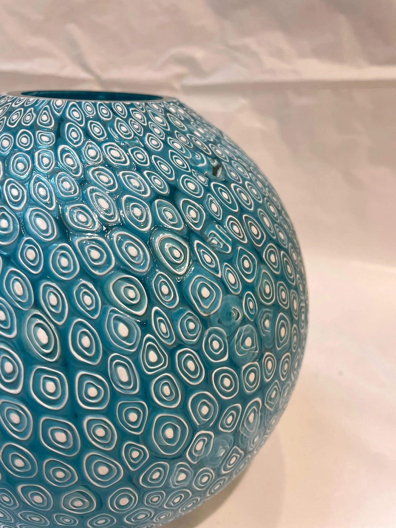 Murrina-style glass ball vase, 1980s 1