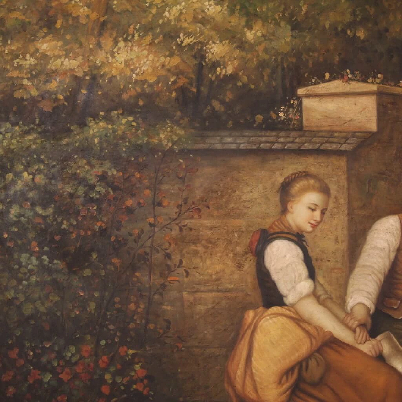 Innamorati alla fontana, acrilico su tela, anni '80 11