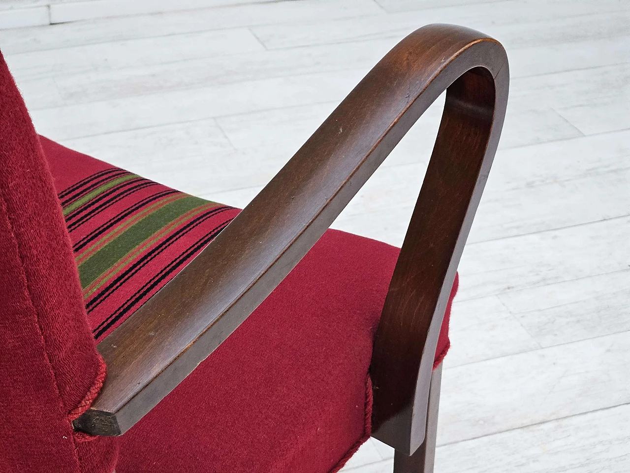 Pair of Danish ash and wool chairs, 1950s 10