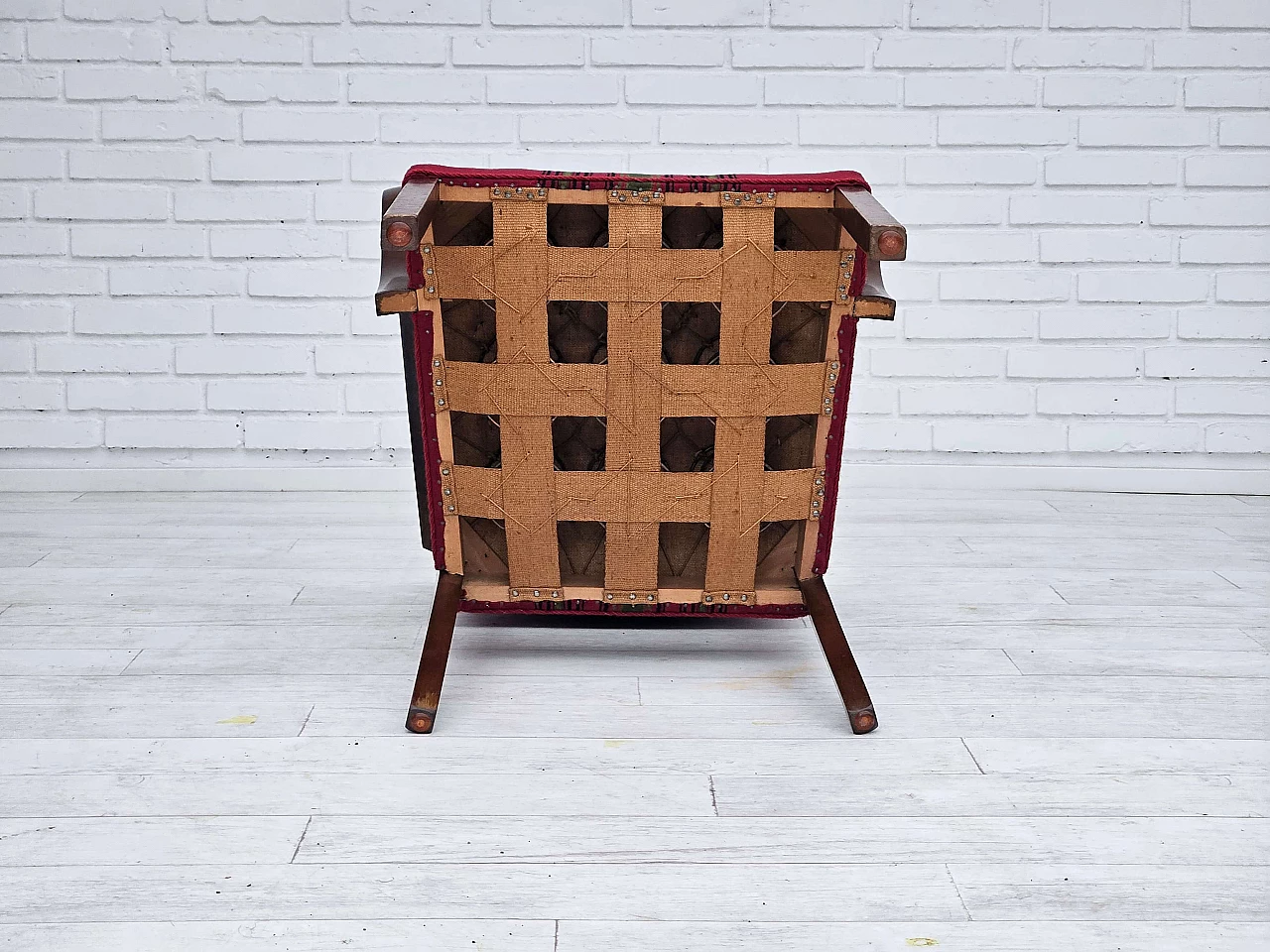 Pair of Danish ash and wool chairs, 1950s 15