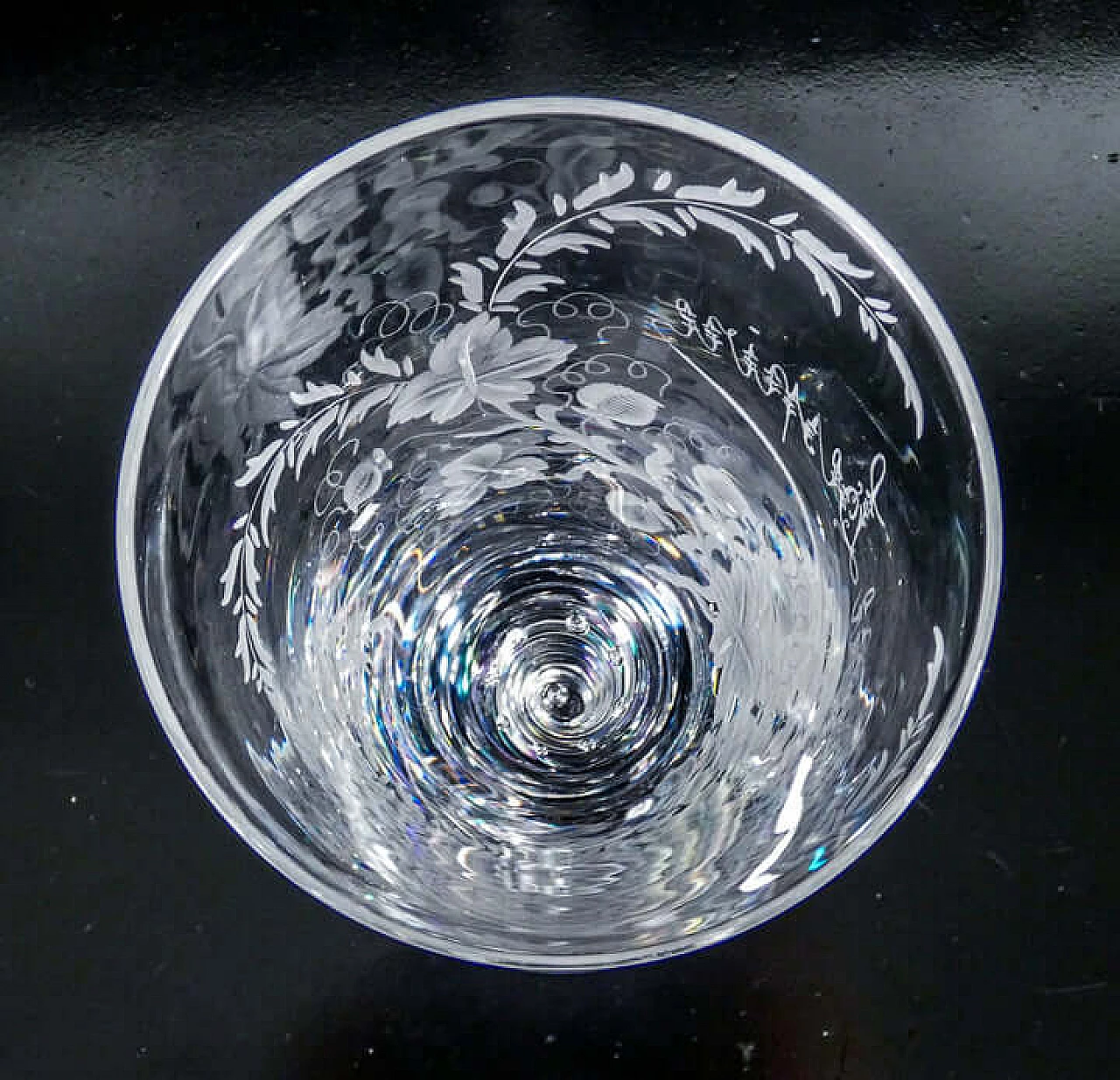 French decorated cut crystal cup 6