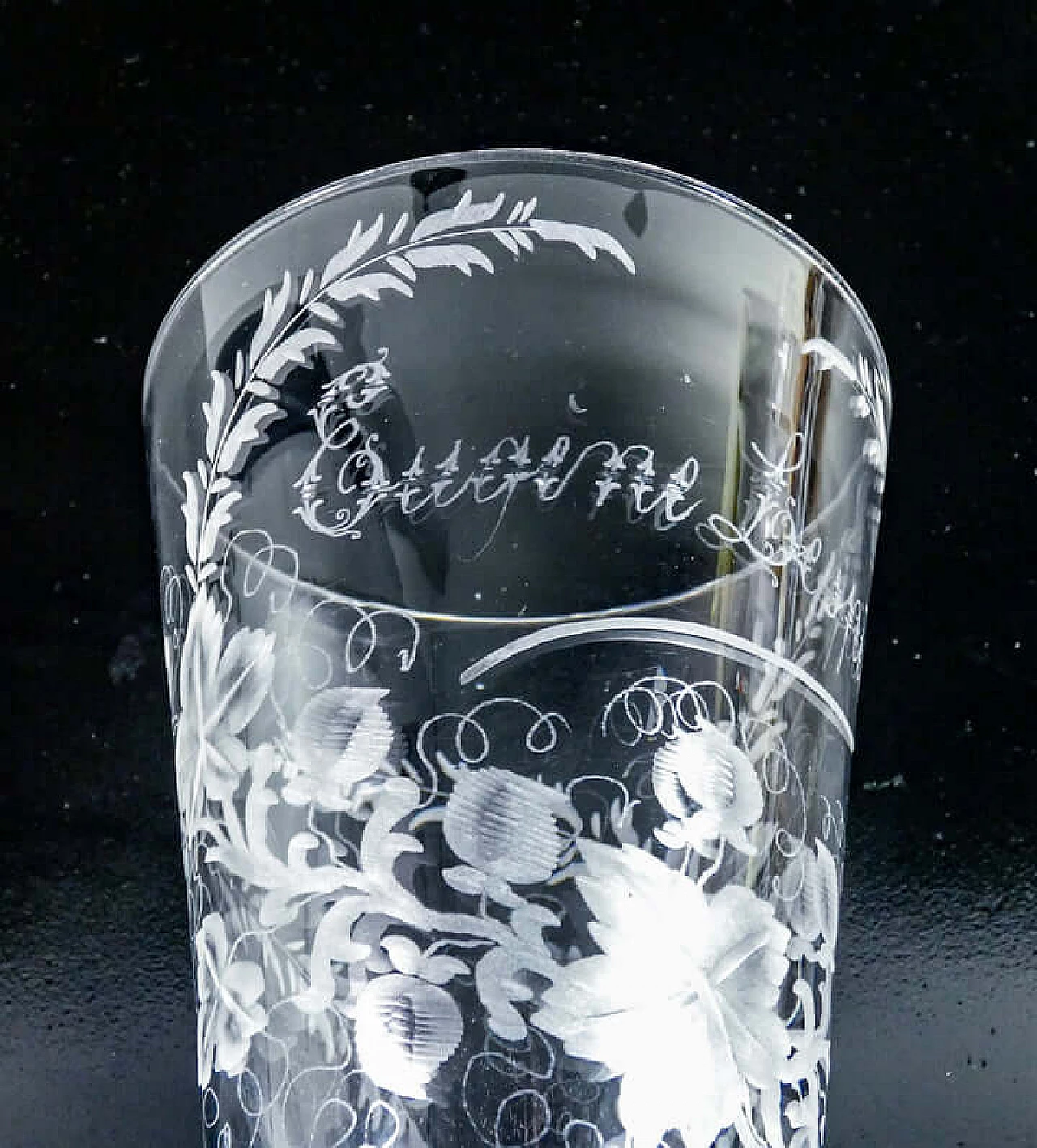 French decorated cut crystal cup 7