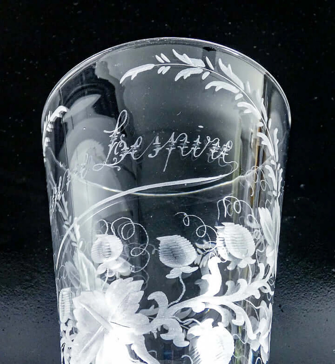 French decorated cut crystal cup 8