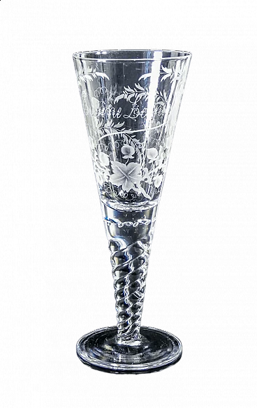French decorated cut crystal cup