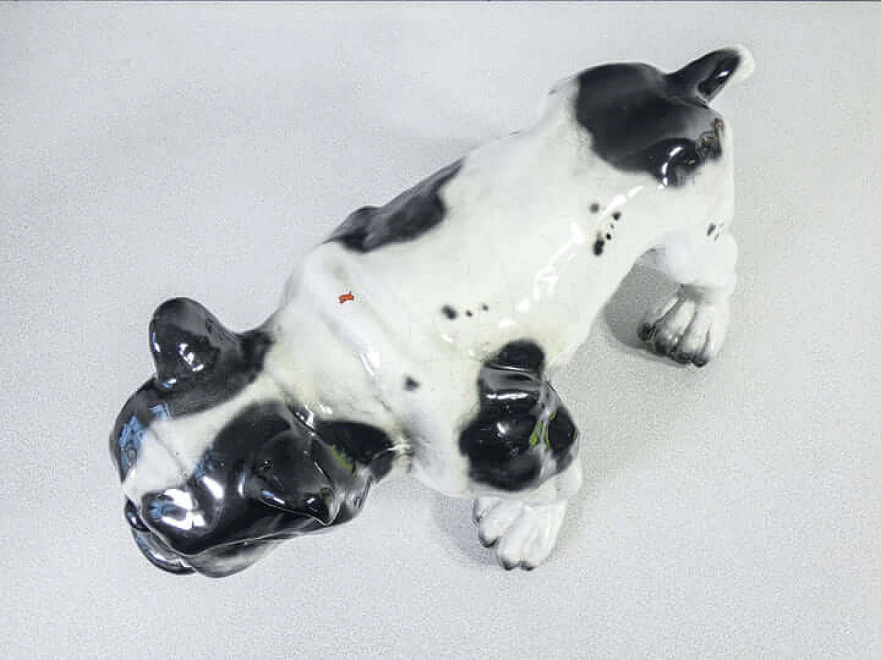 Scultura di bulldog francese in terracotta invetriata, inizio '900 4