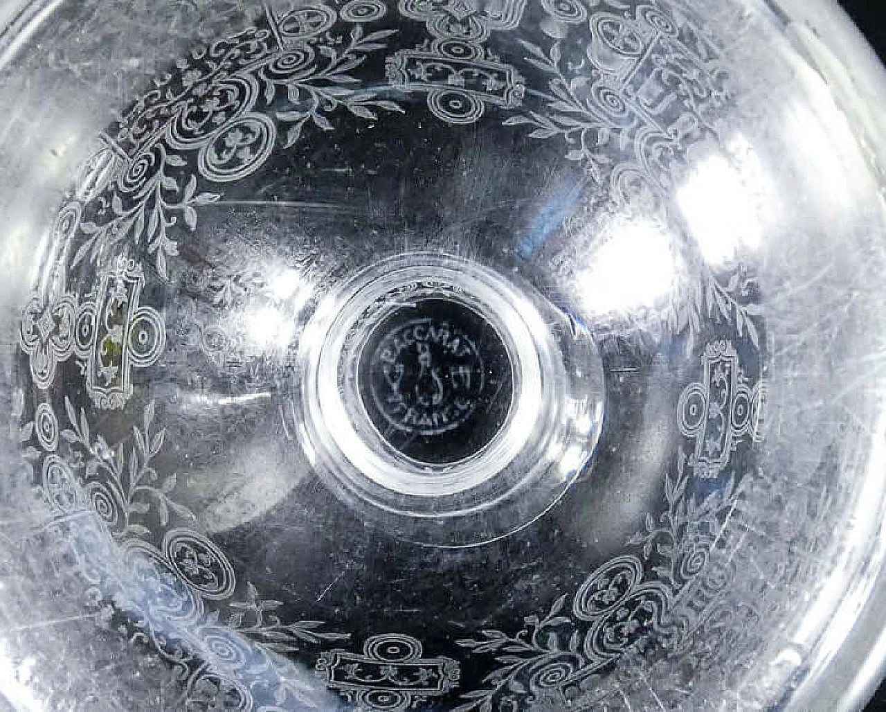 Pair of crystal bottles with Marillon motif by Baccarat, 1940s 9