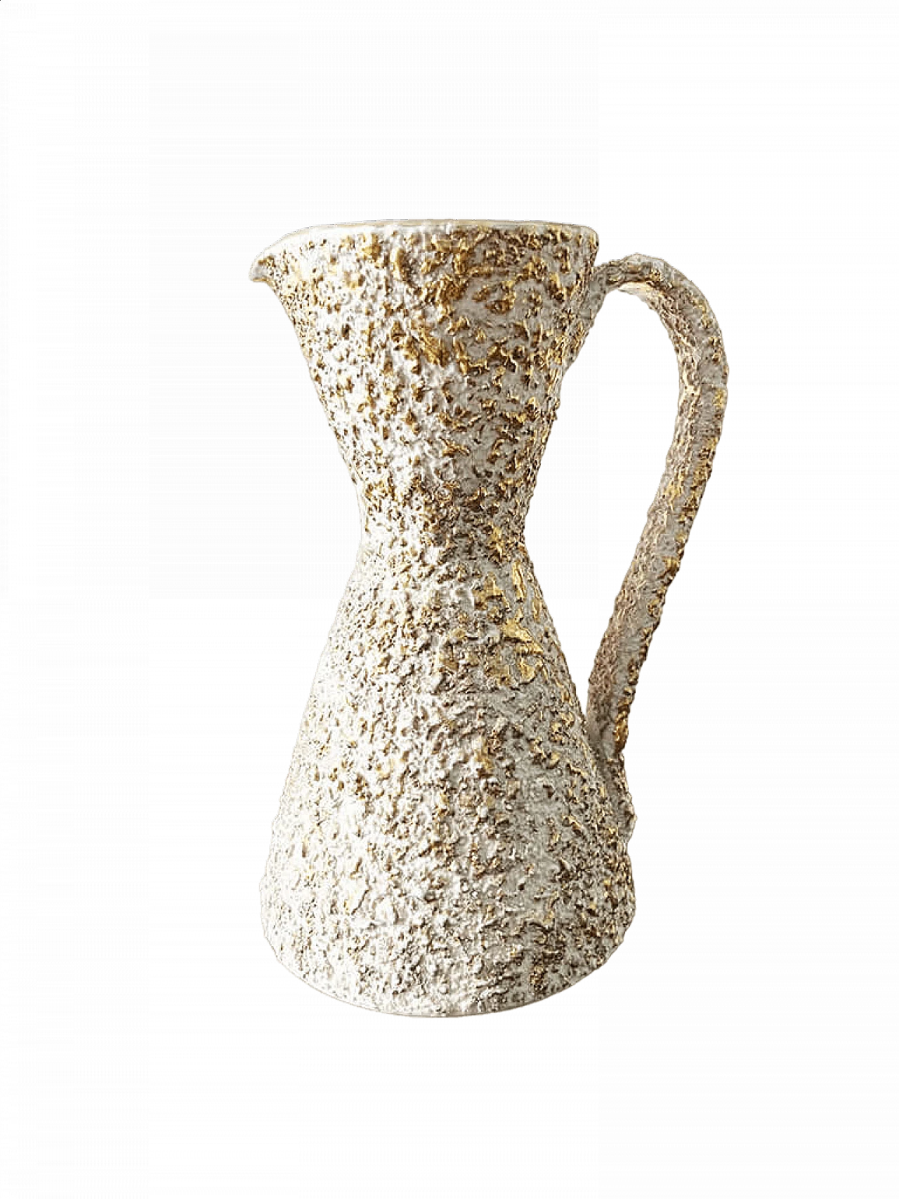 White and gilded ceramic pitcher, 1950s 6