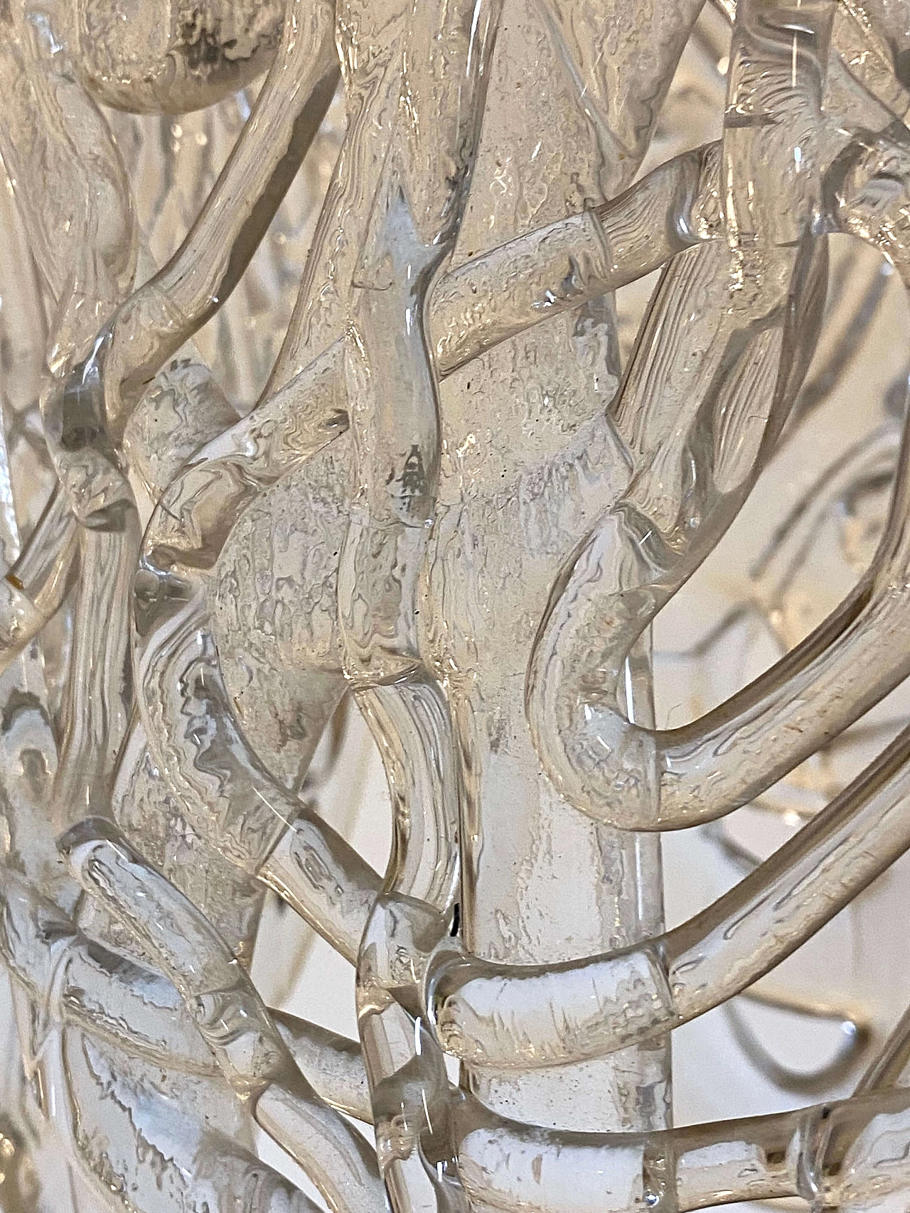 Murano glass and steel chandelier by Mazzega, 1970s 3