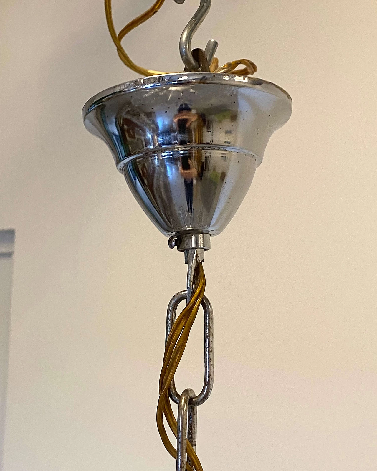 Murano glass and steel chandelier by Mazzega, 1970s 4