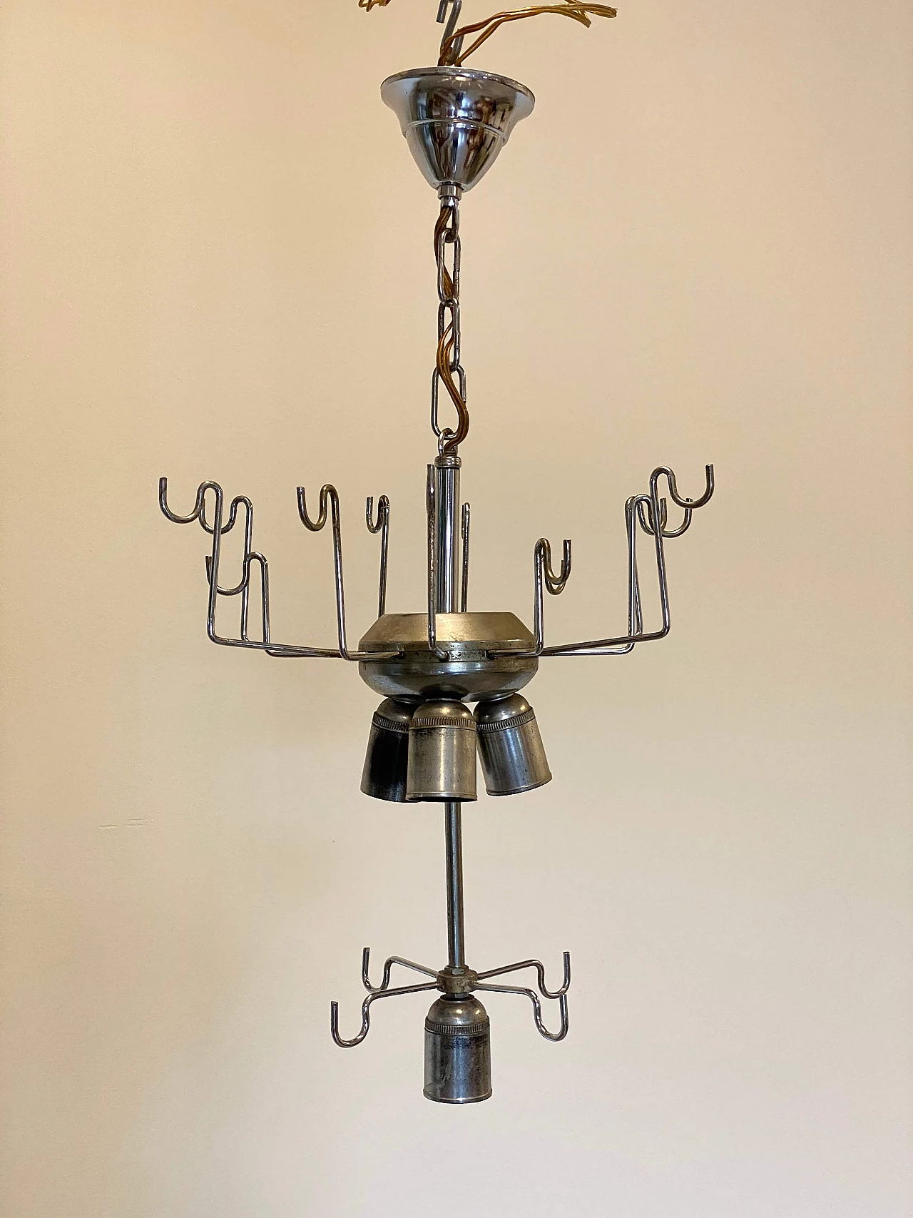 Murano glass and steel chandelier by Mazzega, 1970s 11