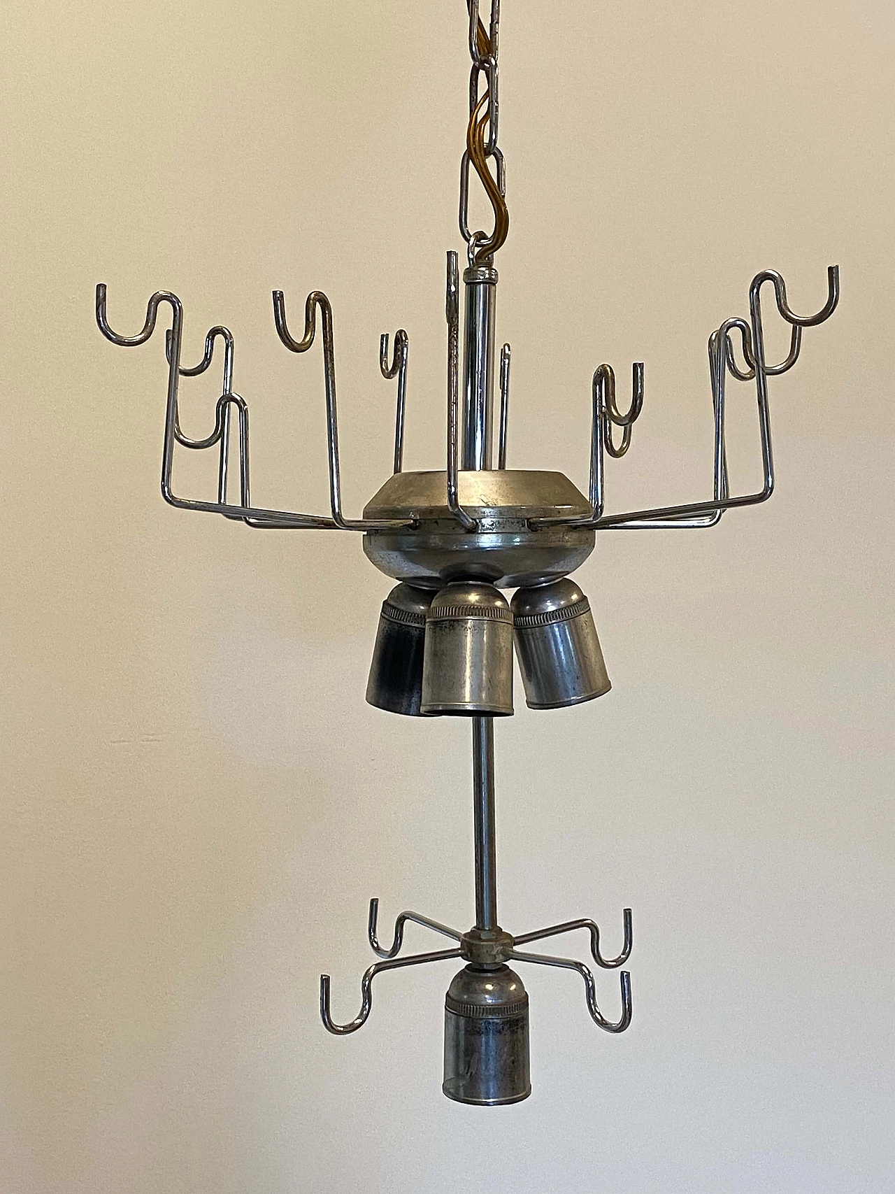 Murano glass and steel chandelier by Mazzega, 1970s 12