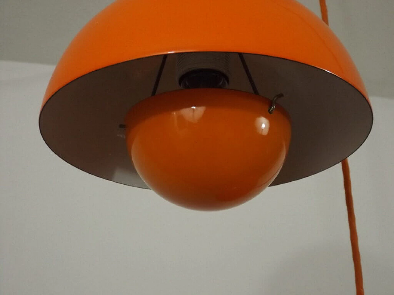 Flowerpot three-light chandelier by Verner Panton for Fritz Hansen, 1970s 3