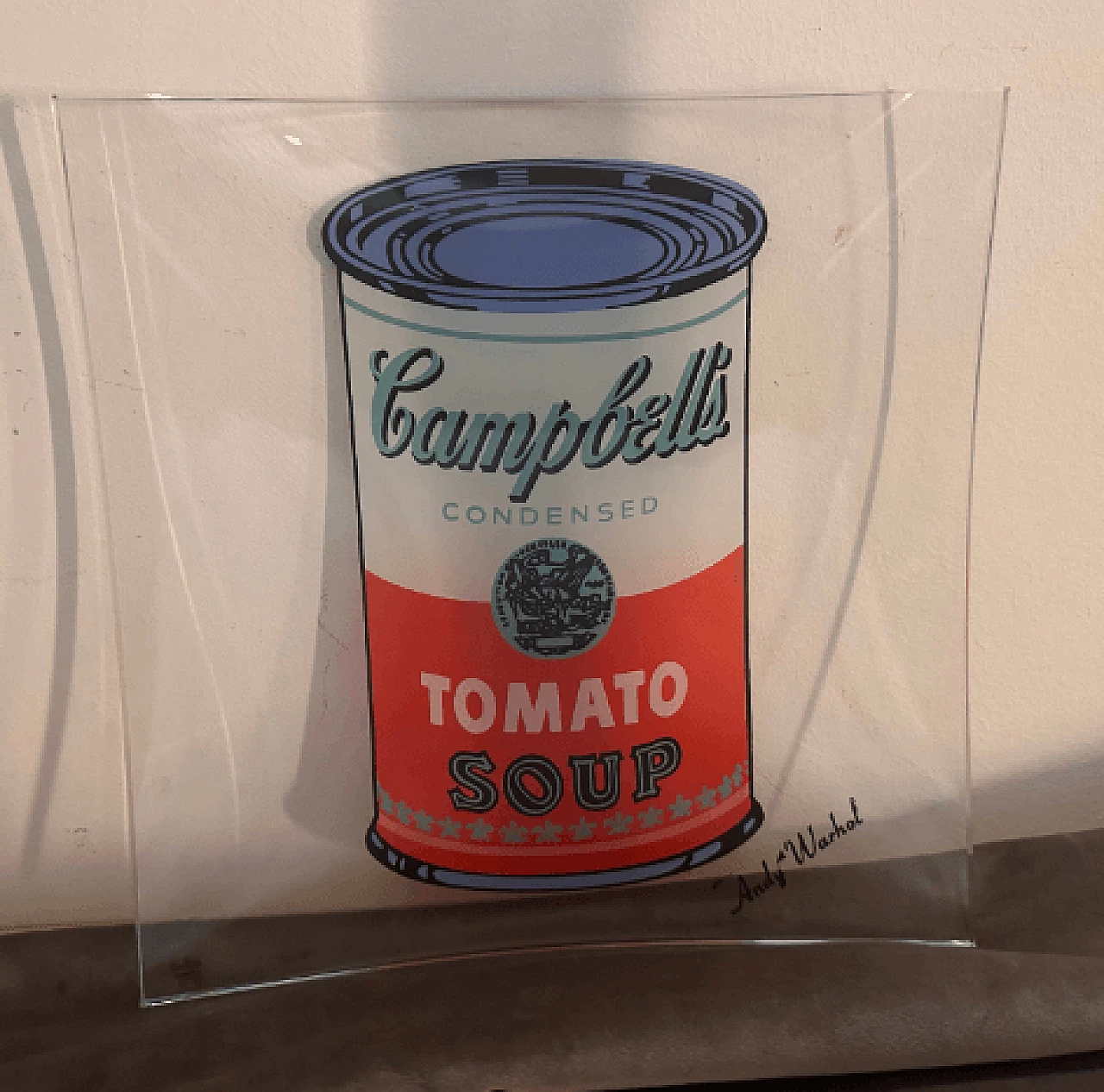 Glass ashtray by Rosenthal with Andy Warhol's Campbell's Soup, 1990s 1