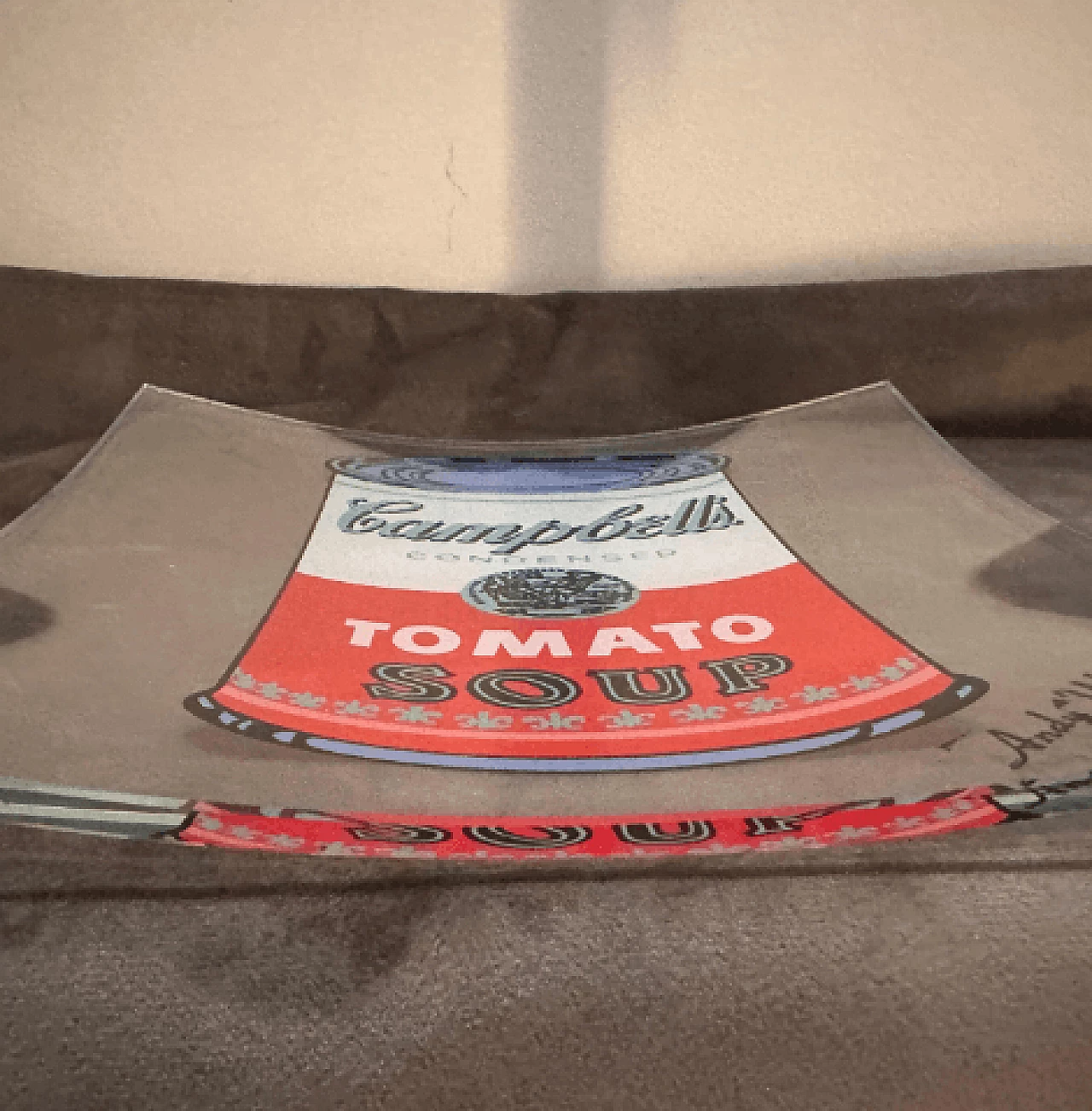 Glass ashtray by Rosenthal with Andy Warhol's Campbell's Soup, 1990s 7