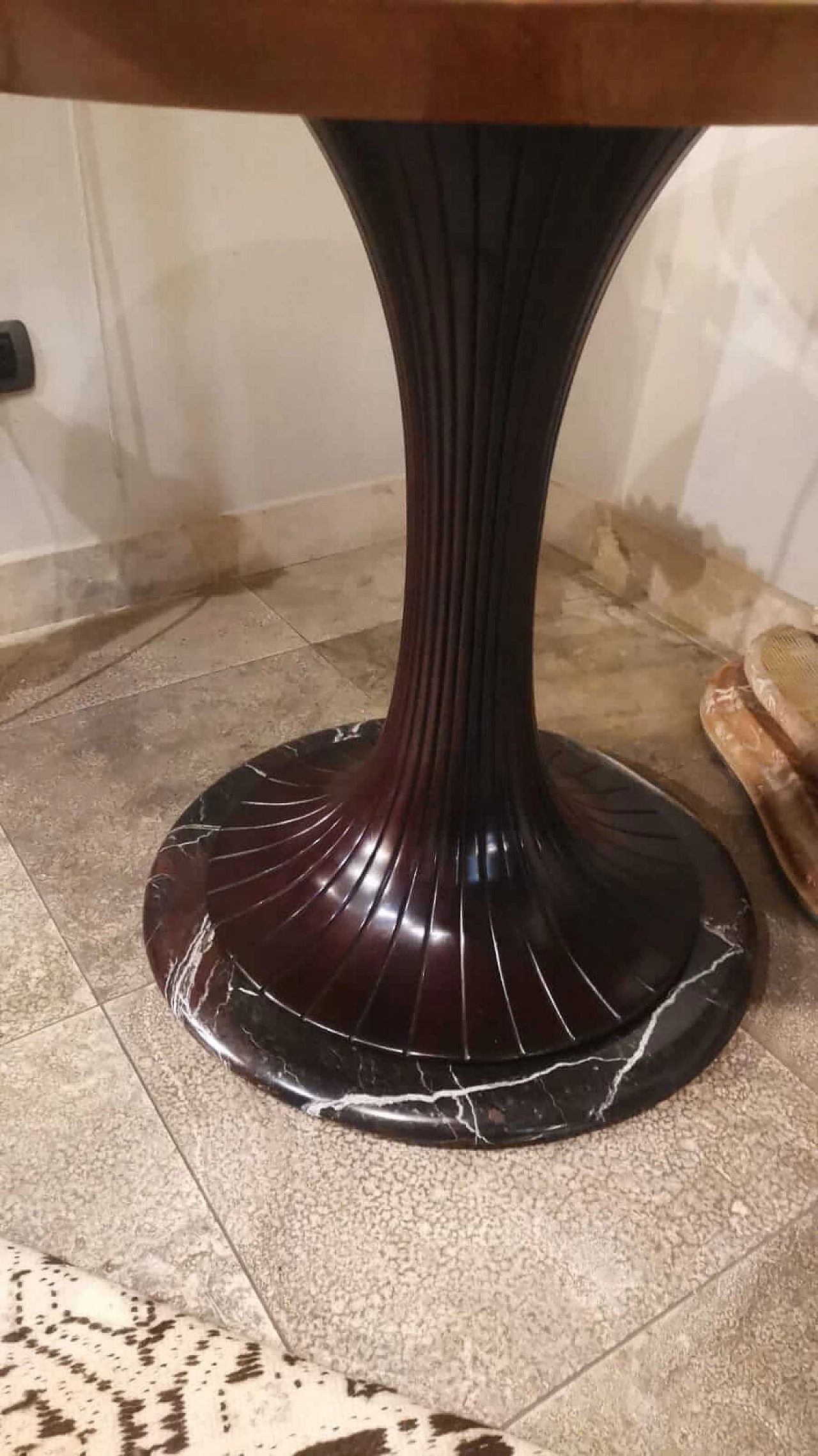 Marble and parchment table with Bergamo playing cards inlay, 1950s 6