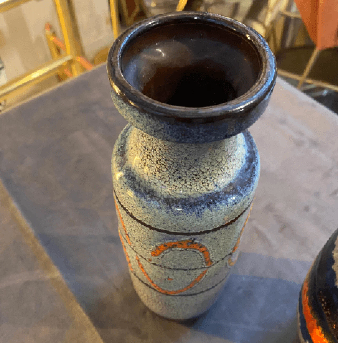 Pair of Fat Lava ceramic vases by Scheurich, 1970s 4
