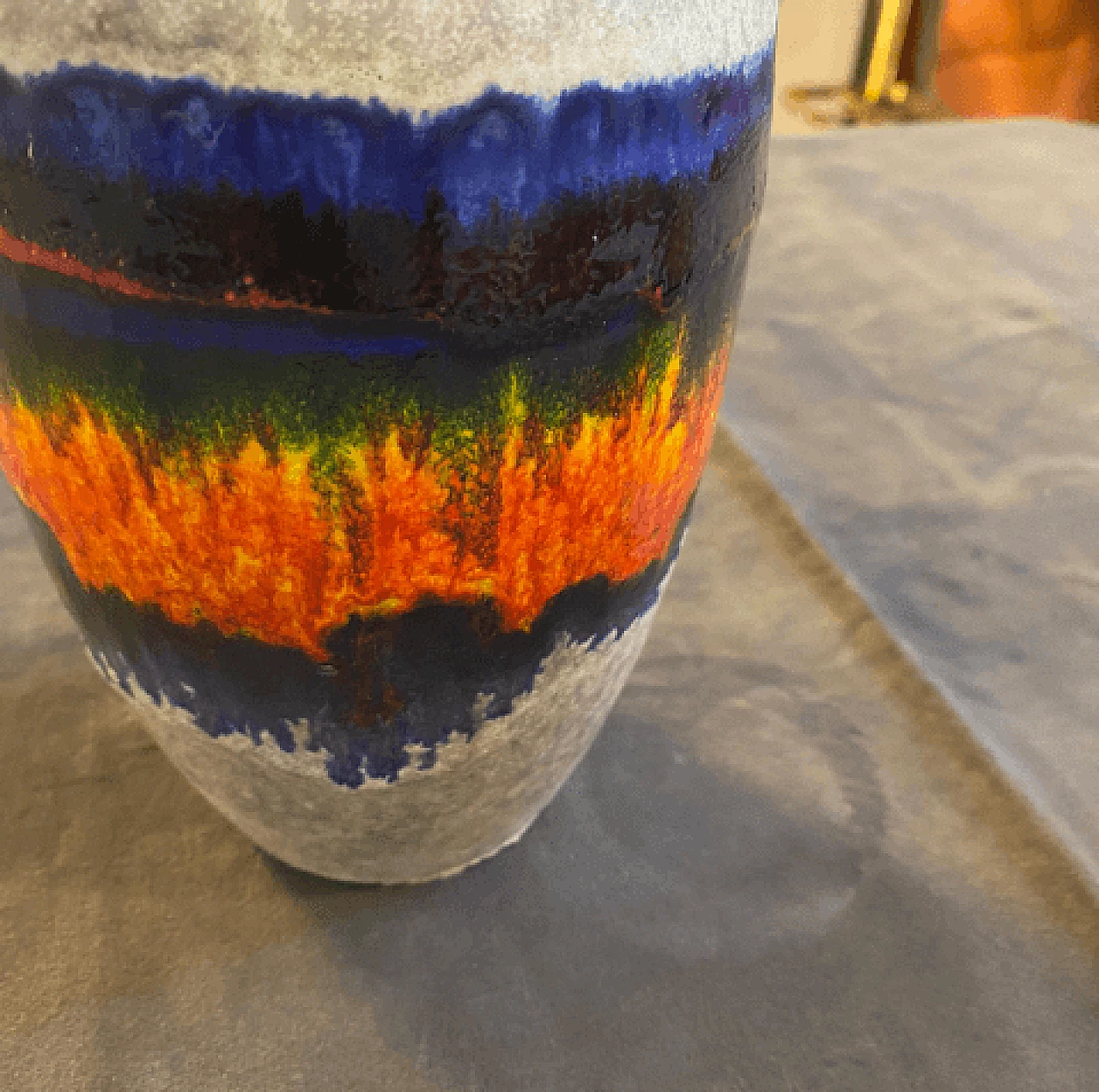 Pair of Fat Lava ceramic vases by Scheurich, 1970s 6