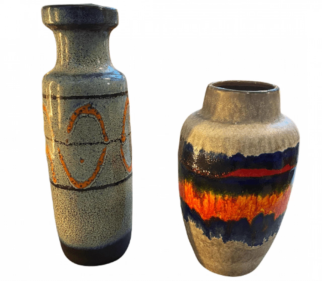 Pair of Fat Lava ceramic vases by Scheurich, 1970s 13